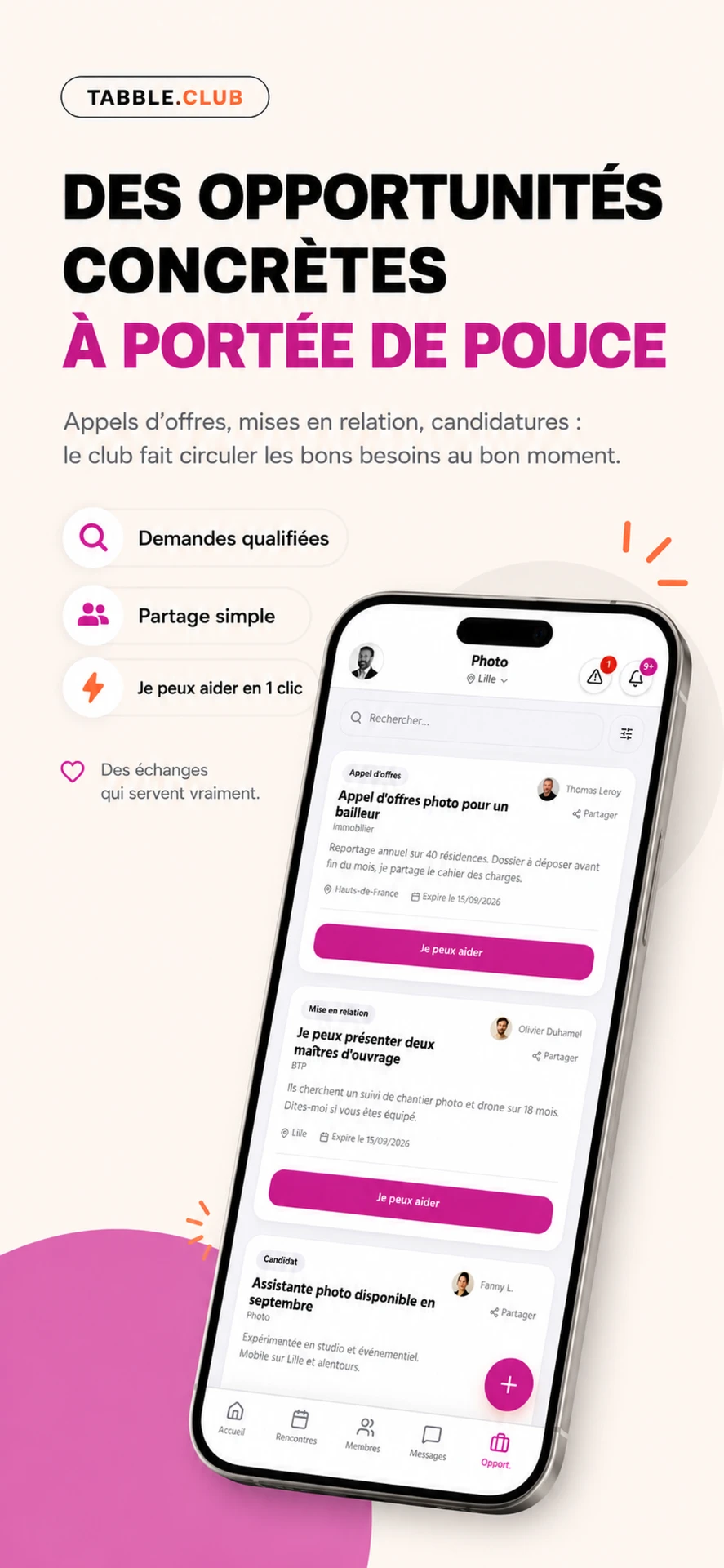 Opportunités du club