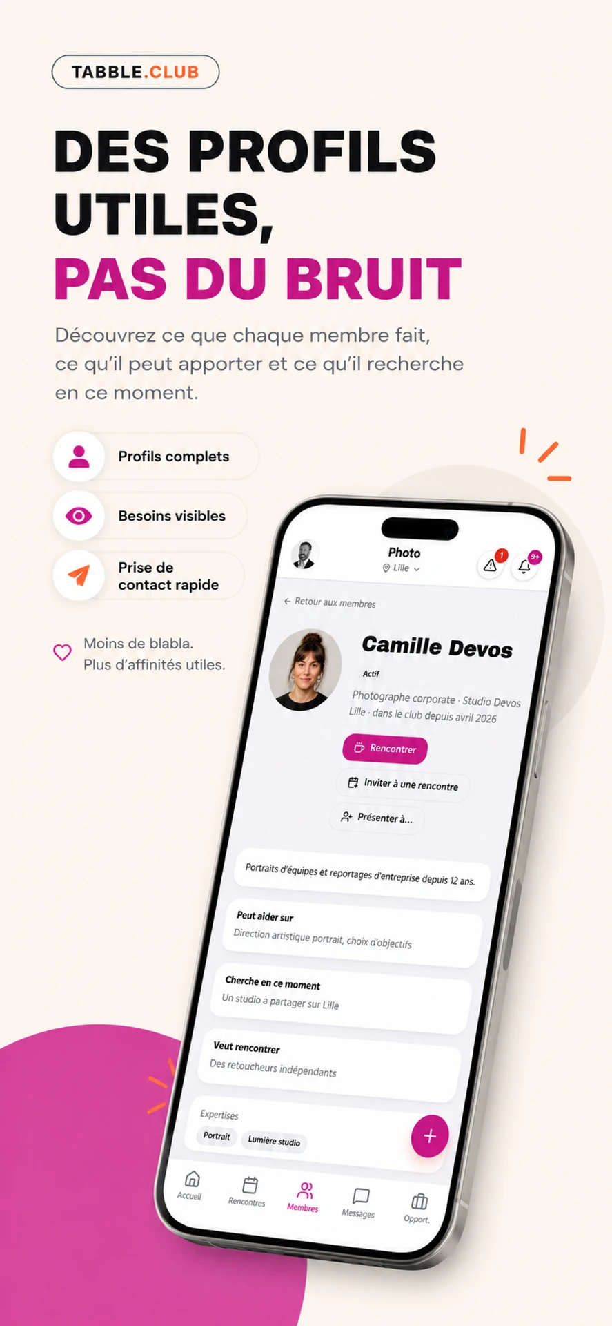 Profils de membres utiles